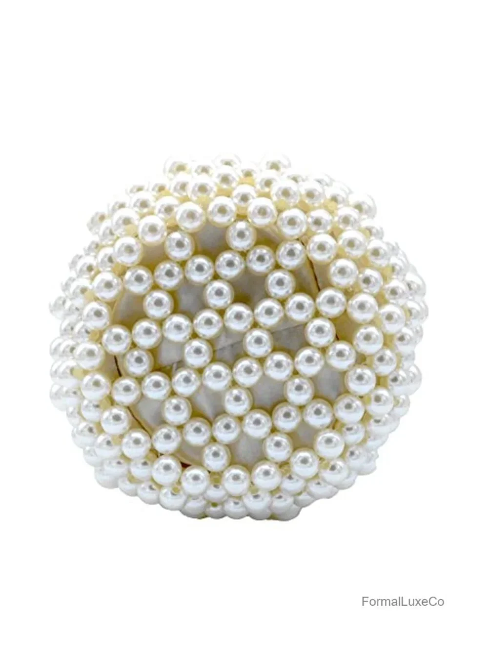 Handmade Pearl Beaded Clutch Bucket Evening Handbag Acrylic Purse Party Wedding